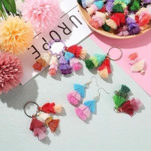 90 COLORFUL TIERED TASSELS for Earrings, Keychains, Crafts & More! 10 Colors